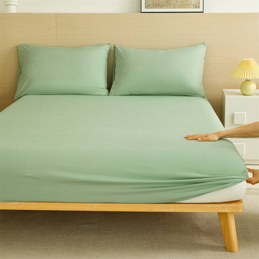 Solid Color Bed Sheet Pillowcase Bedding Mattress Protector_voghion.com