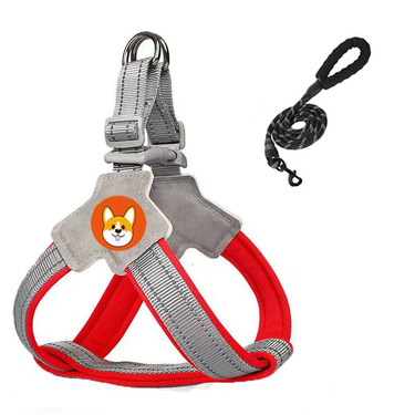 Saddle Style Pet Chest Harness Breathable Reflective Dog Leash_voghion.com