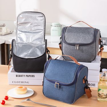 New Handheld Crossbody Oxford Cloth Lunch Box Outdoor Bento Thickened Portable Insulated Bag_voghion.com