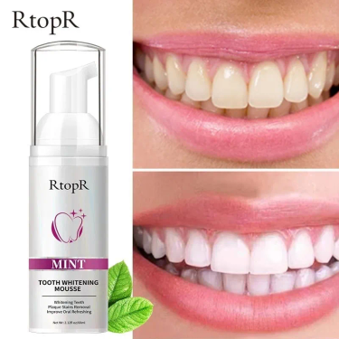 60ml Mint Teeth Whitening Mousse ular Remove Stains Removal Dirt Brightening Clean Mouth Fresh Breath_voghion.com