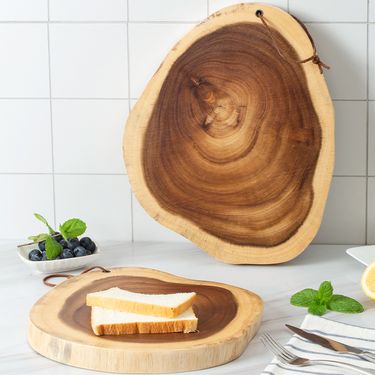 Cutting Board Wooden Carving Board for Turkey, Meat, BBQ LARGEST Acacia Wood Butcher Block Chopping Board_voghion.com