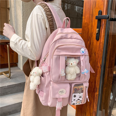 ins large capacity high school student school bag female korean cartoon backpack junior high school student backpack _voghion.com