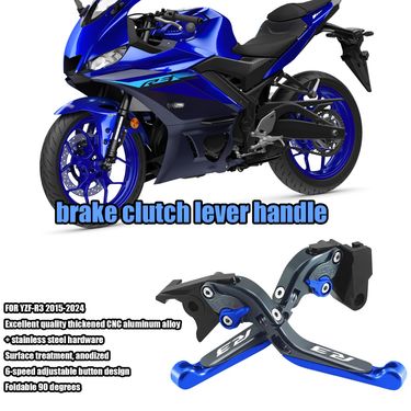 FOR YZF-R3 YZF R3 CNC Adjustable Extendable Folding Brake Clutch Lever Handle Grips Motorcycle Accessories_voghion.com