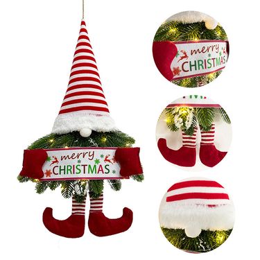 Christmas decorations Christmas wreath Christmas pendant Christmas Faceless Old Man wall hanging door pendant_voghion.com
