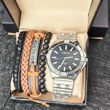 Business Watches Men's Bracelet Set Waterproof Quartz Watch Fashion Gift Sets_voghion.com