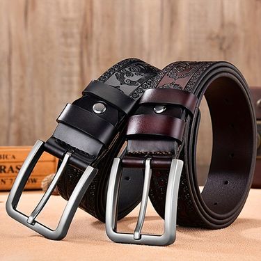Personalized Engraving Craft Men's Belt Fashion Jeans Belt Men's Cowhide Belt_voghion.com