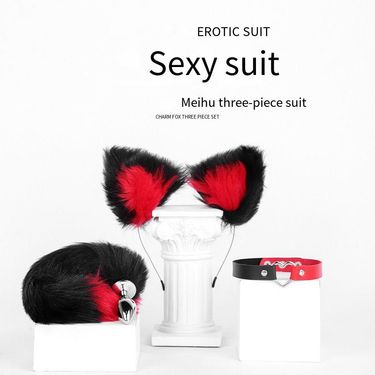 3-piece Sex Toys Set, Sexy Fox Tail Headband, SM Anal Supplies, Female Color Collar, Couple Passion Game Props, Suitable For Both Men And Women_voghion.com