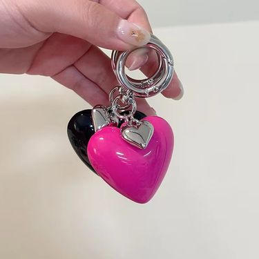 Bag Parts & Accessories Version Of All Match Creative Resin Rose Red Big Heart Keychain Car Keychain Bag Pendant Ornaments Wholesale_voghion.com