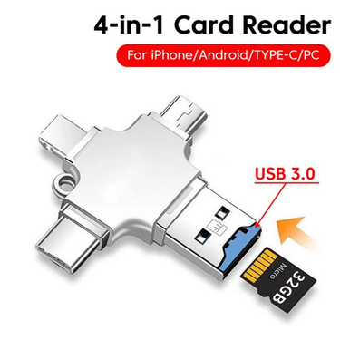 4 In 1 Reader 3.0 Type C Adapter USB To IOS Micro TF Card OTG Converter For PC IPhone Samsung Xiaomi Huawei_voghion.com