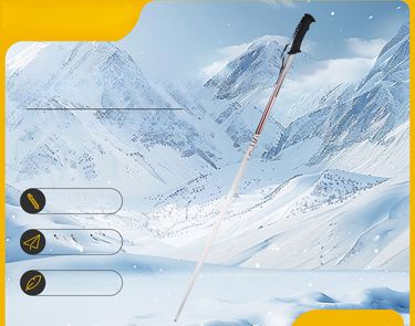 One Section Multifunctional Ultra-Light Aviation Aluminum Alloy Double Board Snow Ski Hiking Climbing Pole_voghion.com