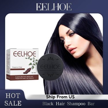 Natural Darkening Black Gray Hair Recolor Soap Polygonum Multiflorum Moisturizing Damage Repair Anti Dandruff Shine Smooth Soap_voghion.com