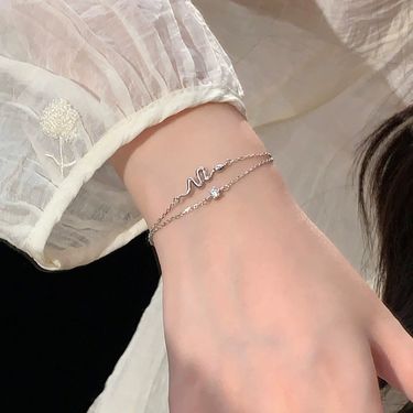 Double Layer Zircon Women's Unique Small Crowd Simple Temperament Fortune China-Chic Snake Year Bracelet_voghion.com