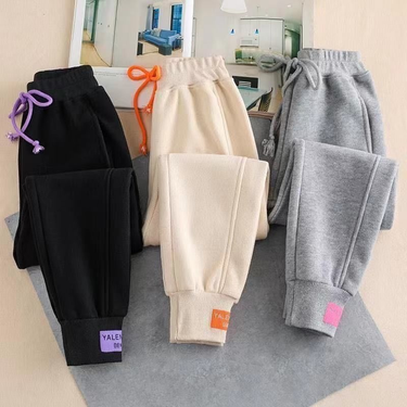 Women's new loose velvet sweatpants thickened Korean style leggings trendy sports pants_voghion.com