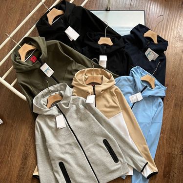 Men's Spring and Autumn new loose training windproof hooded knitted sports jacket zipper cardigan_voghion.com