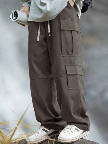 Men's Stretch Wrinkle-Resistant Cotton Athletic Pants - Comfort Fit With 4-Way Flexibility_voghion.com