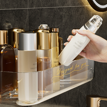 Bathroom Rack Household Punch Free Bathroom Wall Mounted Drain Moisture Proof Heightened Rust Proof Toiletries Storage Rack_voghion.com
