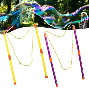 Dual Handle Bubble Wand With Removable Rope Giant Bubble Maker For Performances Outdoor Play Includes Extra Bubble Solution String_voghion.com