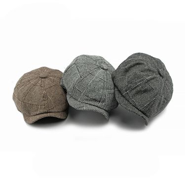 New Arrivals 2024 Four Seasons Cotton Solid Newsboy Caps Flat Peaked Cap Men and Women Painter Beret Hats 173_voghion.com