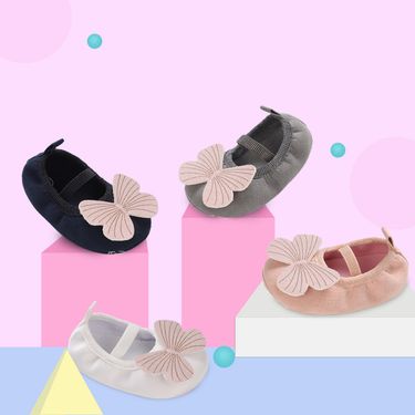 Mother & Kids Spring and autumn cotton princess shoes hand-sewn spot bow baby shoes low-top soft-soled toddler shoes 0-1 years old factory sales_voghion.com