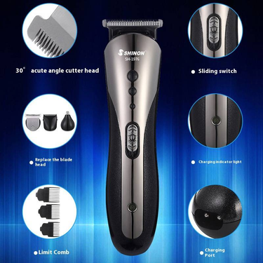 RESUXI 3-in-1 Hair Clipper & Beard Trimmer With Nose Hair Groomer - Rechargeable, Waterproof & Adjustable For Men's Grooming_voghion.com