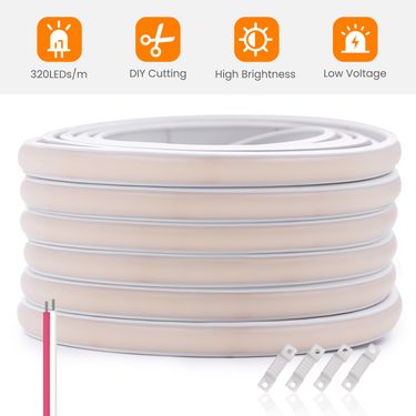 12V 24V Neon COB LED Strip Lights Waterproof Flexible Lighting Cabinet Lampe UK_voghion.com