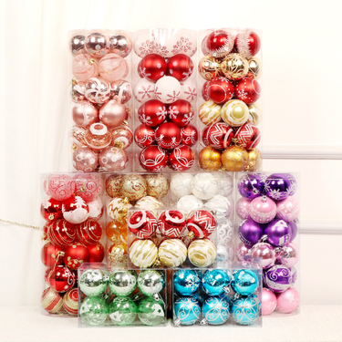 Christmas Ball Brilliant Ball 6cm, 24 Painted Balls Package, Christmas Decorations, Christmas Tree Decorative Ball Barrel_voghion.com
