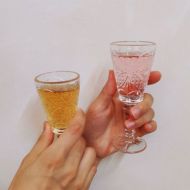 Goblet Ins Cocktail Simple White Red Wine Cup Cold Drink Embossed Liquor Champagne Glass_voghion.com