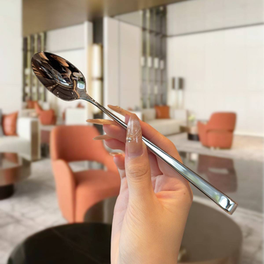 Stainless Steel Ice Spoon with Pointed Tip | Long Handle Coffee Spoon for Cafés & Restaurants | Stylish and Durable Home Stirring Spoon_voghion.com