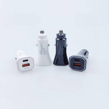 Car Chargers 38W Popular PD Car Charger PD20W+QC3.0 Car Charger Quadrangular A+C Dual Port Super Fast Charging Head_voghion.com