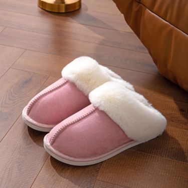 New cotton slippers female winter woolen mouth home non-slip warm room with wool thickened spring and autumn cotton slippers_voghion.com