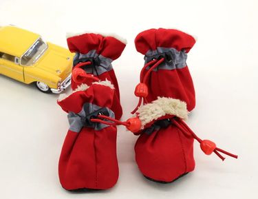 SHENGMEIYU Winter Velvet Boots For Puppies 4 Pcs By PawParty Store_voghion.com