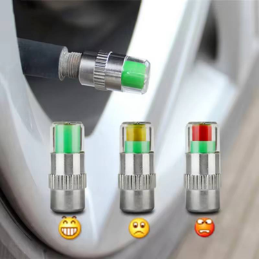 4pcs/set Car Tire Pressure Indicator Tire Pressure Gauge Indicator Alert Monitoring Valve Cap Sensor External Valve Detection_voghion.com