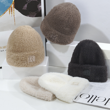 Hat Women's Winter New R Label Knitted Hat Korean Edition Trendy and Warm Landlord Guapi Student Woolen Hat_voghion.com