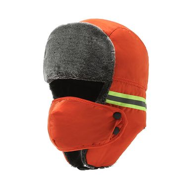 Winter Thermal Hat Windproof And Cold-proof Headgear Hat Outdoor Reflective Lei Feng Hat Labor Protection Ear Mask Thickened Cotton Hat_voghion.com
