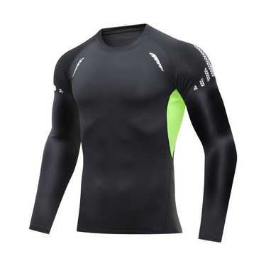 Men's American-style Long-sleeve Compression Top - Autumn Fitness/basketball Wear, Quick-dry, Breathable, Printed Mesh Base Layer For Track And Field_voghion.com