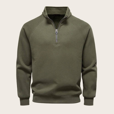 Men's Half-Zip Fleece Pullover Sweatshirt - Stand Collar, Loose Fit, Warm & Comfortable For Fall & Winter_voghion.com