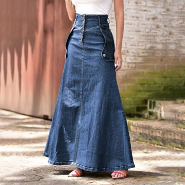 Women's Halter Skirt Loose Fashion Knee-length Skirt Casual Long Skirt_voghion.com