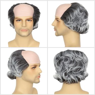 Newlon old man bald wig funny bald wig bald men's wig children's performance props_viptrois.com