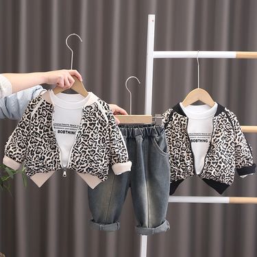 Wuxiaoqi Children's Clothing 2025 Spring Autumn New Style 0-5 Years Old Boys And Girls Leopard Print Jacket Long Sleeve_voghion.com