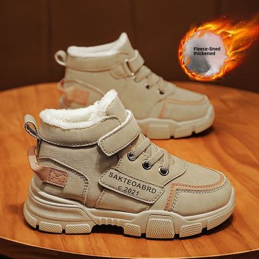 Cross-border boys' cotton shoes, piled and thickened warm boots, winter new girls' shoes, sports and leisure snow boots tide_voghion.com
