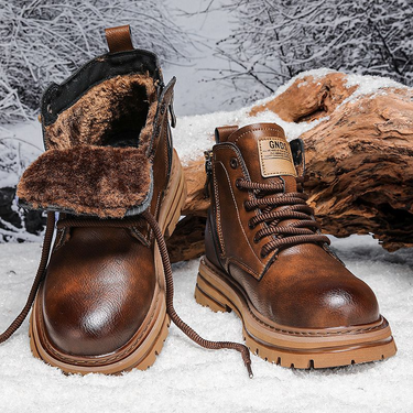 High quality mid top Martin boots, outdoor Instagram plush leather shoes_voghion.com