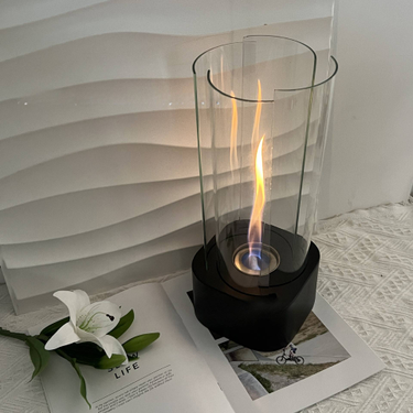 Rotating Flame Tabletop Alcohol Party Atmosphere Fireplace, Ethanol Burning Less Fireplace Outdoor Portable Warmer_voghion.com