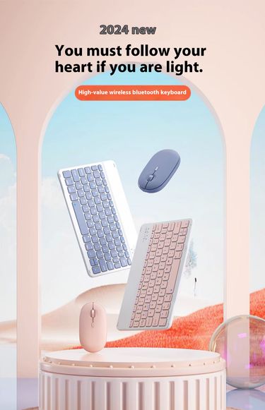 Bluetooth wireless keyboard suitable for iPad, Huawei Matepad, Android phone, laptop, tablet, female cute external_voghion.com
