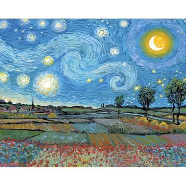 RUOPOTY Classic Paint By Numbers Handmade Decorative Paintings Starry Scenery Living Room Decoration Gift_voghion.com