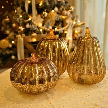 Halloween Glass Pumpkin Lantern Decorations Hot Selling LED Pumpkin Ornaments_voghion.com