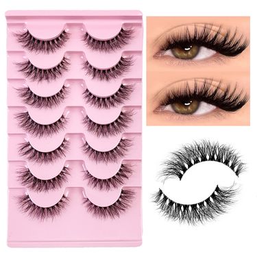 New 8D Effect Lash seven pairs of natural slim long style multi-level false eyelashes_voghion.com