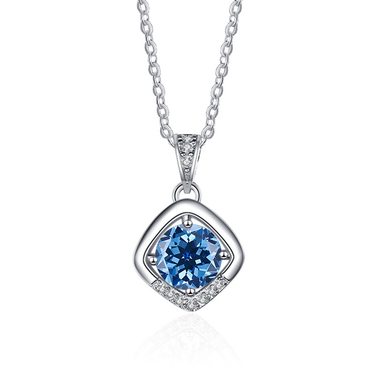 Tancise New Arrivals Sterling Silver Round 1.0CT Moissanite Necklace Unique Christmas Newyear Jewelry Gifts For Women_voghion.com