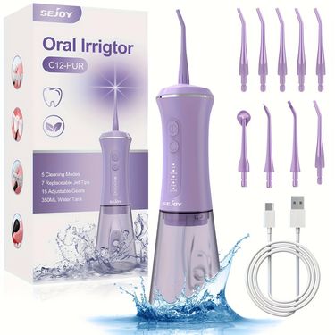 Waterproof Electric Water Flosser with Jet Tips for Teeth Whitening and Oral Health - Perfect for Home and Travel_voghion.com