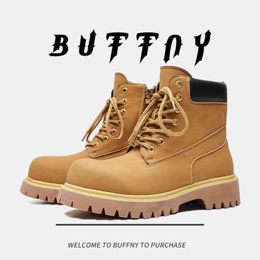 Outdoor Hiking Martin Boots Outdoor Retro Tooling Boots Thick-soled Raising Rhubarb Boots_voghion.com