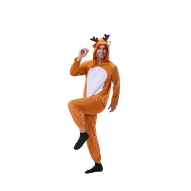 New Christmas Elk Cosplay One-piece Suit Christmas Reindeer Funny Party Clothes Stage Performance Clothes_voghion.com